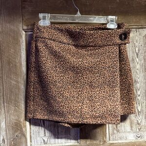HYFVE Brown Animal Print Mini Skirt